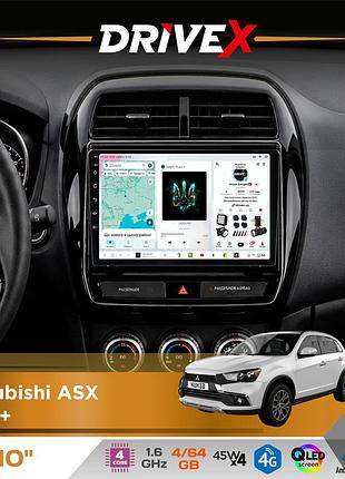 Штатна магнітола для mitsubishi asx 2019+ drivex s3 qled 10" android 8-ядерний 1.6ггц 4x64гб sim-картка 3g/4g 7388 4x45w asp