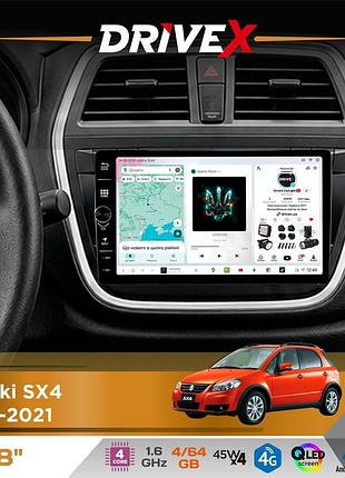 Штатна магнітола для suzuki sx4 2013-2021 drivex s3 qled 8" з фізичними кнопками android 8-ядерний 1.6ггц 4x64гб sim-картка 3g/4g