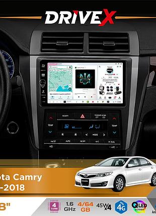 Штатна магнітола для toyota camry 2015-2018 drivex s3 qled 8" з фізичними кнопками android 8-ядерний 1.6ггц 4x64гб sim-картка