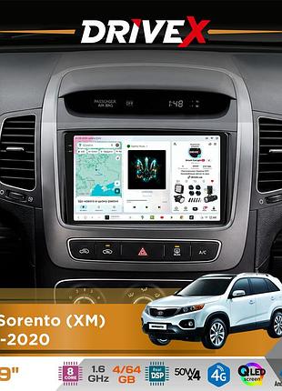 Штатна магнітола для kia sorento (xm) 2012-2020 drivex s4 qled 9" android 8-ядерний 1.6ггц 4x64гб sim-картка 3g/4g tda7851 4x50w