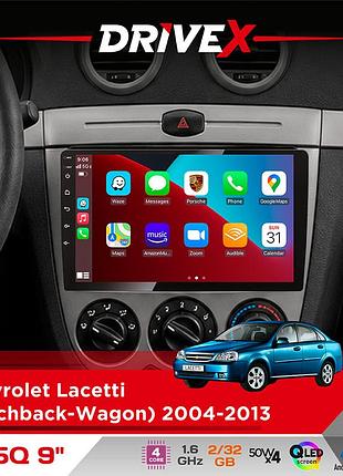 Штатная магнитола для chevrolet lacetti (hatchback-wagon) 2004-2013 drivex un5 qled 9" android 4-ядерный 2+32гб 4x45w беспроводной