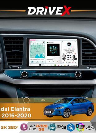 Штатная магнитола для hyundai elantra (ad) 2016-2020 drivex s7+ 2k qled 9" android 8-ядерный 2.7ггц 8x128гб sim-карта 3g/4g ak7808
