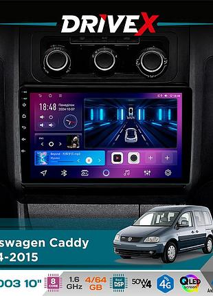 Штатная магнитола для volkswagen caddy 2004-2015 drivex se-1003 qled 10" android 8-ядерный 4+64гб sim-карта 3g/4g dsp