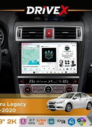 Штатная магнитола для subaru legacy 2014-2020 drivex s7 2k qled 9" android 8-ядерный 2.7ггц 6x64гб sim-карта 3g/4g ak7808 ab 4x50w