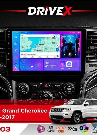 Штатная магнитола для jeep grand cherokee 2013-2017 drivex a-903 qled 9" android 4-ядерный 2+32гб 4x50w(tda7851) беспроводной