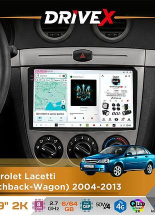 Штатная магнитола для chevrolet lacetti (hatchback-wagon) 2004-2013 drivex s7 2k qled 9" android 8-ядерный 2.7ггц 6x64гб sim-карта