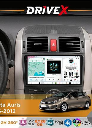 Штатна магнітола для toyota auris 2006-2012 drivex s7+ 2k qled 9" android 8-ядерний 2.7ггц 8x128гб sim-картка 3g/4g ak7808 ab