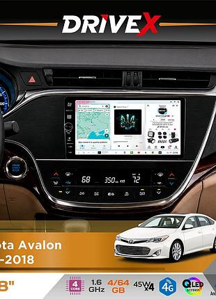 Штатная магнитола для toyota avalon 2013-2018 drivex s3 qled 8" с физическими кнопками android 8-ядерный 1.6ггц 4x64гб sim-карта