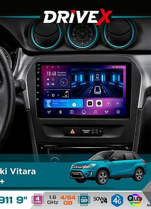 Штатна магнітола для suzuki vitara 2015+ drivex se-911 4+64гб qled 9" android 4-ядерний 4x50w(tda7851) dsp бездротовий carplay та