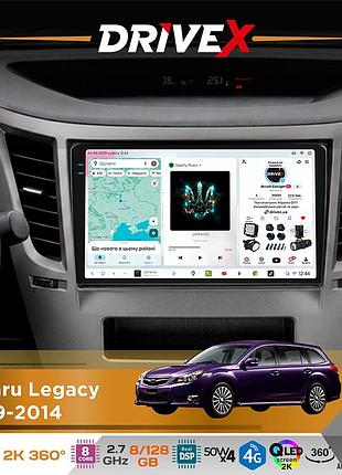 Штатна магнітола для subaru legacy 2009-2014 drivex s7+ 2k qled 9" android 8-ядерний 2.7ггц 8x128гб sim-картка 3g/4g ak7808 ab