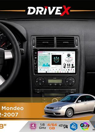 Штатна магнітола для ford mondeo 2002-2007 drivex s3 qled 8" з фізичними кнопками android 8-ядерний 1.6ггц 4x64гб sim-картка 3g/4g