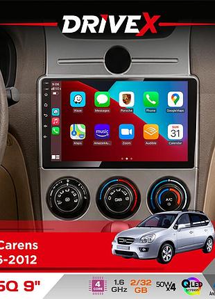 Штатная магнитола для kia carens 2006-2012 drivex un5 qled 9" android 4-ядерный 2+32гб 4x45w беспроводной carplay и androidauto