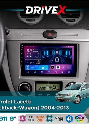 Штатна магнітола для chevrolet lacetti (hatchback-wagon) 2004-2013 drivex se-911 4+64гб qled 9" android 4-ядерний 4x50w(tda7851)