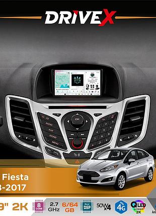 Штатна магнітола для ford fiesta 2008-2017 drivex s7 2k qled 9" android 8-ядерний 2.7ггц 6x64гб sim-картка 3g/4g ak7808 ab 4x50w