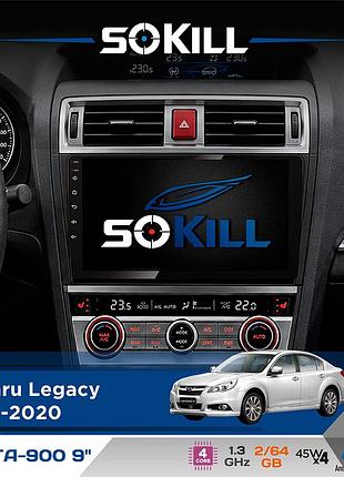 Штатная магнитола для subaru legacy 2014-2020 sokill delta-900 9" android 4-ядерный 2+64гб 4x45w беспроводной carplay и androidauto