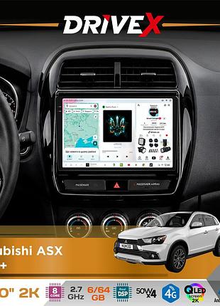 Штатна магнітола для mitsubishi asx 2019+ drivex s7 2k qled 10" android 8-ядерний 2.7ггц 6x64гб sim-картка 3g/4g ak7808 ab 4x50w