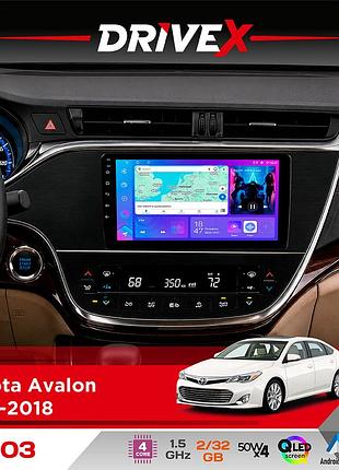 Штатная магнитола для toyota avalon 2013-2018 drivex a-903 qled 9" android 4-ядерный 2+32гб 4x50w(tda7851) беспроводной carplay и