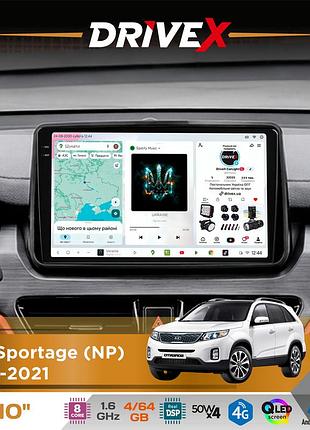 Штатна магнітола для kia sportage (np) 2018-2021 drivex s4 qled 10" android 8-ядерний 1.6ггц 4x64гб sim-картка 3g/4g tda7851 4x50w