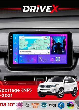 Штатна магнітола для kia sportage (np) 2018-2021 drivex a-1003 qled 10" android 2+32гб 4-ядерний 4x50w(tda7851) бездротовий