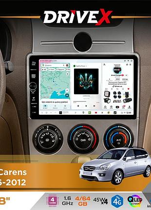 Штатна магнітола для kia carens 2006-2012 drivex s3 qled 8" з фізичними кнопками android 8-ядерний 1.6ггц 4x64гб sim-картка 3g/4g
