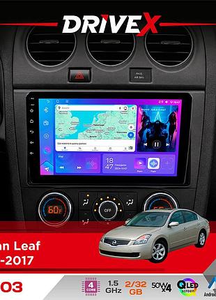 Штатная магнитола для nissan altima 2006-2012 drivex a-903 qled 9" android 4-ядерный 2+32гб 4x50w(tda7851) беспроводной carplay и