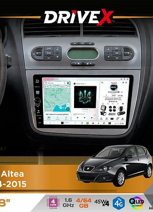 Штатная магнитола для seat altea 2004-2015 drivex s3 qled 8" с физическими кнопками android 8-ядерный 1.6ггц 4x64гб sim-карта 3g/4g
