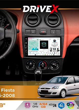 Штатна магнітола для ford fiesta 2005-2008 drivex s3 qled 8" з фізичними кнопками android 8-ядерний 1.6ггц 4x64гб sim-картка 3g/4g
