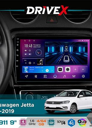 Штатна магнітола для volkswagen jetta 2013-2019 drivex se-911 4+64гб qled 9" android 4-ядерний 4x50w(tda7851) dsp бездротовий