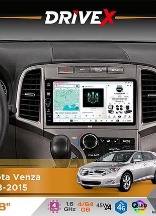 Штатна магнітола для toyota venza 2008-2015 drivex s3 qled 8" з фізичними кнопками android 8-ядерний 1.6ггц 4x64гб sim-картка