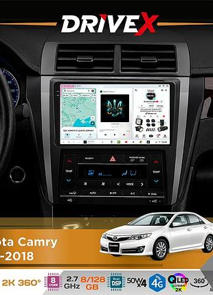 Штатна магнітола для toyota camry 2015-2018 drivex s7+ 2k qled 9" android 8-ядерний 2.7ггц 8x128гб sim-картка 3g/4g ak7808 ab