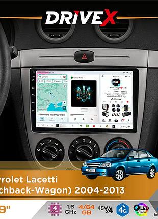 Штатна магнітола для chevrolet lacetti (hatchback-wagon) 2004-2013 drivex s3 qled 9" android 8-ядерний 1.6ггц 4x64гб sim-картка