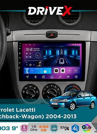 Штатна магнітола для chevrolet lacetti (hatchback-wagon) 2004-2013 drivex se-903 qled 9" android 8-ядерний 4+64гб sim-картка 3g/4g