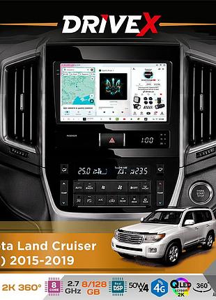Штатна магнітола для toyota land cruiser (200) 2015-2019 drivex s7+ 2k qled 9" android 8-ядерний 2.7ггц 8x128гб sim-картка 3g/4g