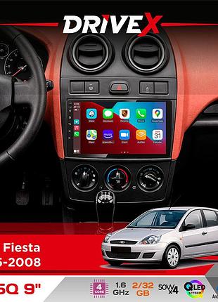 Штатна магнітола для ford fiesta 2005-2008 drivex un5 qled 9" android 4-ядерний 2+32гб 4x45w бездротовий carplay та androidauto