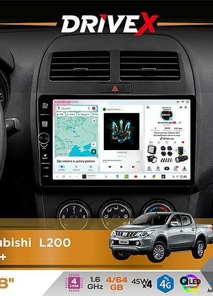 Штатна магнітола для mitsubishi l200 2015+ drivex s3 qled 8" з фізичними кнопками android 8-ядерний 1.6ггц 4x64гб sim-картка 3g/4g