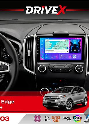 Штатна магнітола для ford edge 2015+ drivex a-903 qled 9" android 4-ядерний 2+32гб 4x50w(tda7851) бездротовий carplay та