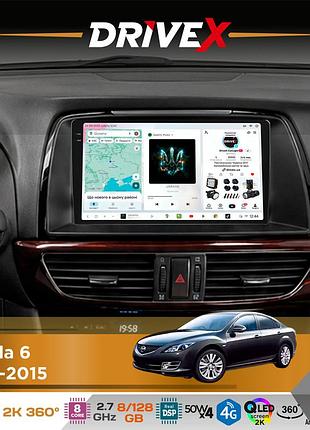 Штатна магнітола для mazda 6 2012-2015 drivex s7+ 2k qled 9" android 8-ядерний 2.7ггц 8x128гб sim-картка 3g/4g ak7808 ab 4x50w