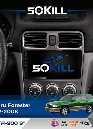 Штатна магнітола для subaru forester 2002-2008 sokill delta-900 9" android 4-ядерний 2+64гб 4x45w бездротовий carplay та