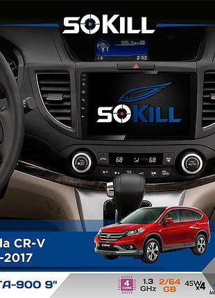 Штатна магнітола для honda cr-v 2012-2017 sokill delta-900 9" android 4-ядерний 2+64гб 4x45w бездротовий carplay та androidauto