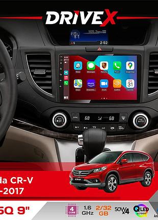 Штатна магнітола для honda cr-v 2012-2017 drivex un5 qled 9" android 4-ядерний 2+32гб 4x45w бездротовий carplay та androidauto
