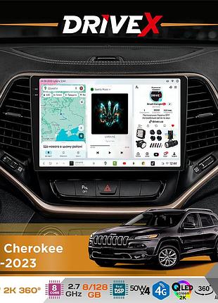 Штатна магнітола для jeep cherokee 2014-2023 drivex s7+ 2k qled 10" android 8-ядерний 2.7ггц 8x128гб sim-картка 3g/4g ak7808 ab