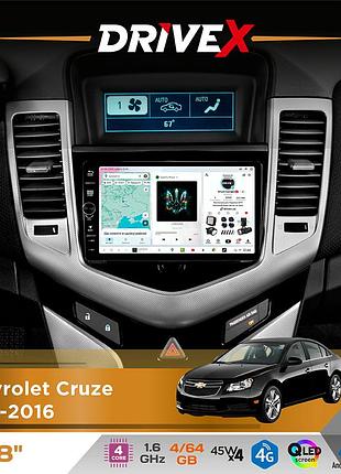 Штатна магнітола для chevrolet cruze 2012-2016 drivex s3 qled 8" з фізичними кнопками android 8-ядерний 1.6ггц 4x64гб sim-картка