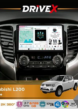 Штатна магнітола для mitsubishi l200 2015+ drivex s7+ 2k qled 9" android 8-ядерний 2.7ггц 8x128гб sim-картка 3g/4g ak7808 ab 4x50w