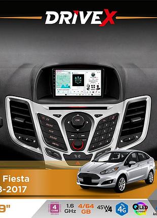 Штатна магнітола для ford fiesta 2008-2017 drivex s3 qled 9" android 8-ядерний 1.6ггц 4x64гб sim-картка 3g/4g 7388 4x45w asp