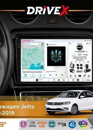 Штатная магнитола для volkswagen jetta 2013-2019 drivex s4 qled 9" android 8-ядерный 1.6ггц 4x64гб sim-карта 3g/4g tda7851 4x50w