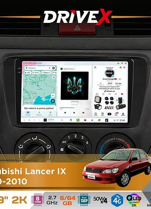 Штатна магнітола для mitsubishi lancer ix 2000-2010 drivex s7 2k qled 9" android 8-ядерний 2.7ггц 6x64гб sim-картка 3g/4g ak7808