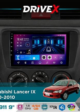 Штатна магнітола для mitsubishi lancer ix 2000-2010 drivex se-911 4+64гб qled 9" android 4-ядерний 4x50w(tda7851) dsp бездротовий