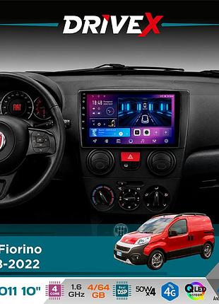 Штатна магнітола для fiat fiorino 2008-2022 drivex se-1011 qled 10" android 4-ядерний 4+64гб dsp 4x50w(tda7851) бездротовий