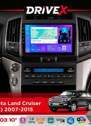 Штатна магнітола для toyota land cruiser (200) 2007-2015 drivex a-1003 qled 10" android 2+32гб 4-ядерний 4x50w(tda7851)