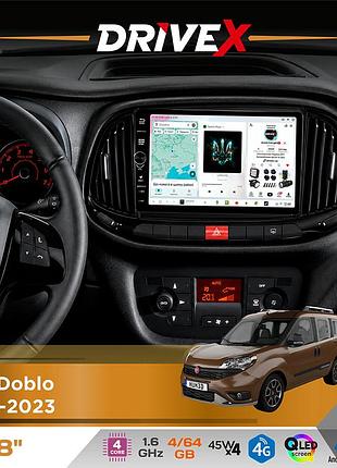 Штатна магнітола для fiat doblo 2015-2023 drivex s3 qled 8" з фізичними кнопками android 8-ядерний 1.6ггц 4x64гб sim-картка 3g/4g